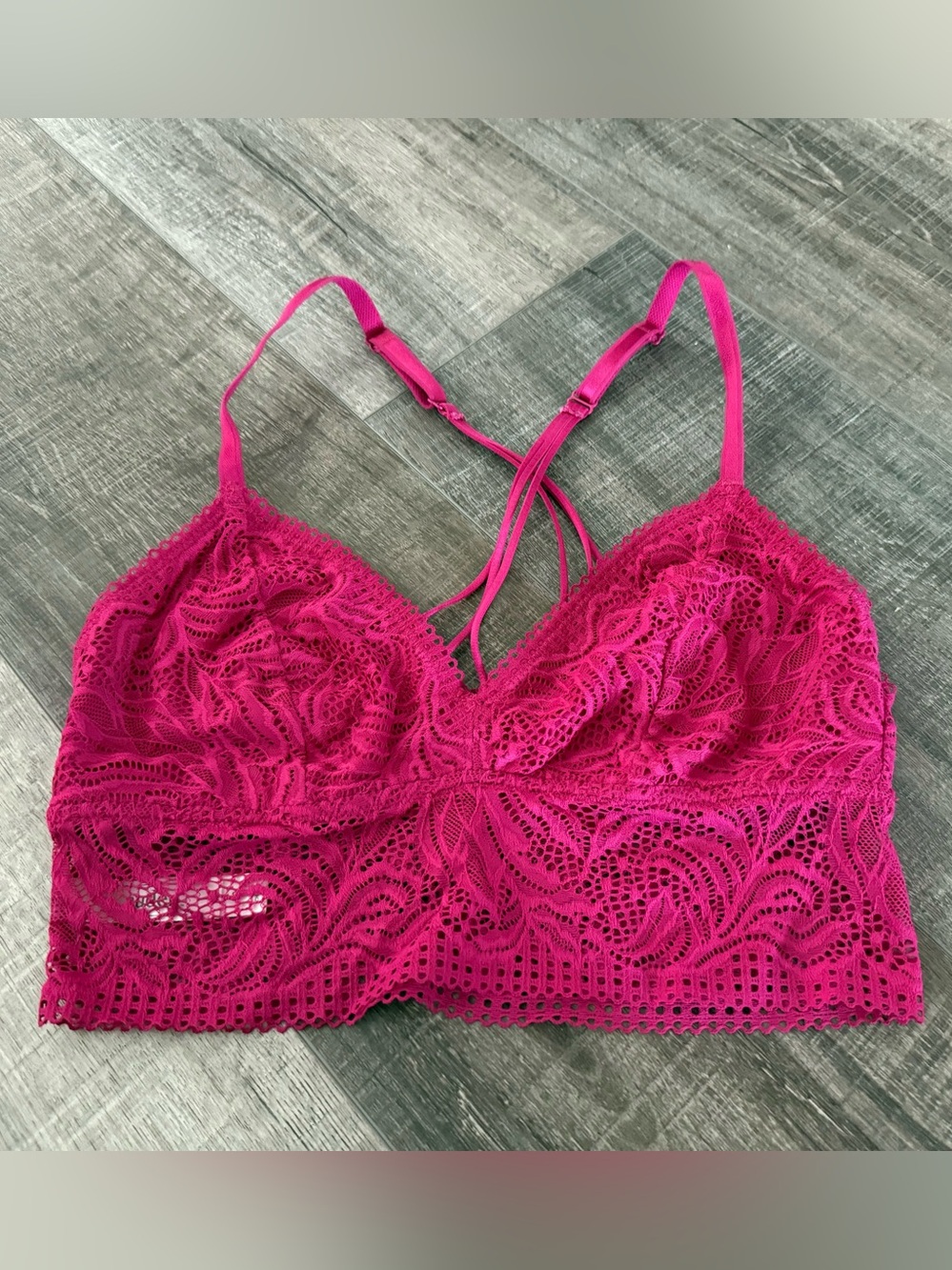 Auden Floral Lace Bralette Longline Strappy Back Soft Unlined Cups 🌸